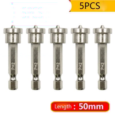 10/5/1Pcs Μύτες κατσαβιδιού τοποθέτησης γυψοσανίδας Μαγνητικές βίδες εξαγωνικού κορμού 1/4 ιντσών που εντοπίζουν την κεφαλή παρτίδας για εργαλεία ξυλουργικής