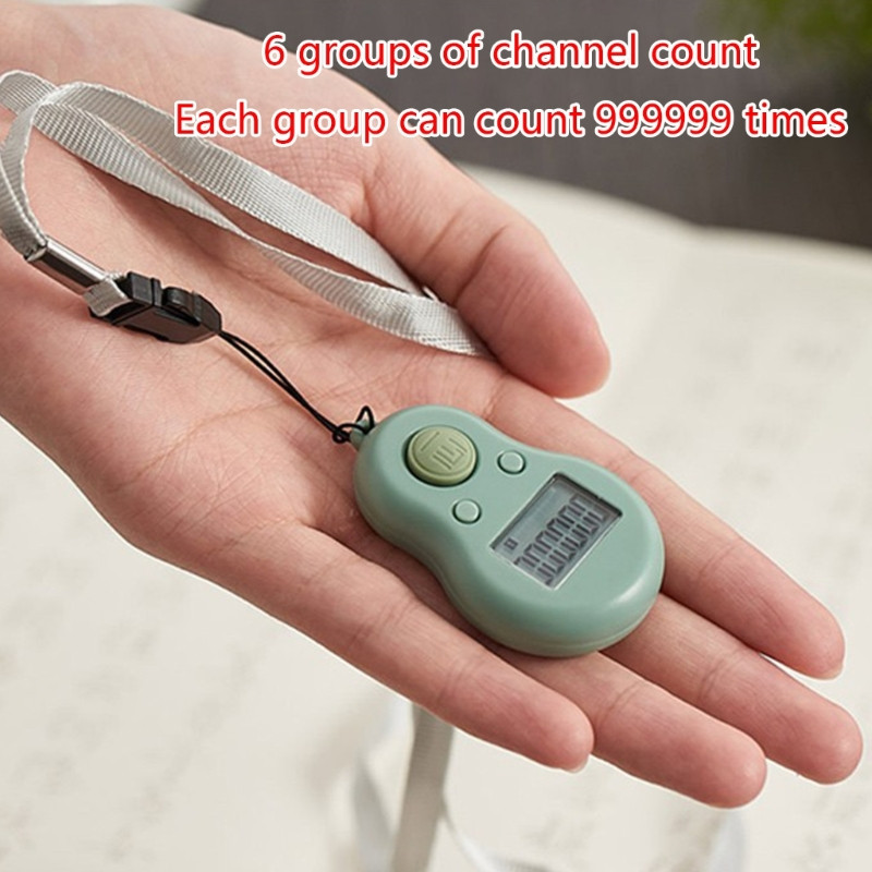 Elektronikus számláló digitális számláló számláló 2 elemmel, kötéllel, időkijelzővel, 6 csatornás, 6 számjegyű, háttérvilágítású számlálóval