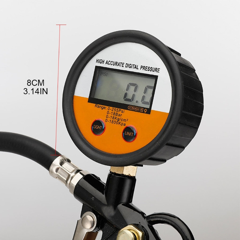 Digitālais riepu spiediena mērītājs, riepu gaisa spiediena mērītājs automobiļu kravas automašīnu riepu skaitītāja testeris riepu piepūšanas precīzs rīks