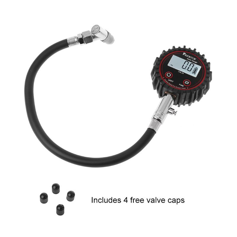 Ērts digitālais riepu spiediena mērītājs 0-200 PSI augstas precizitātes barometri, viegli nolasāmi digitālie riepu gaisa spiediena mērītāji