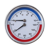 Termo-manometar Merač temperature i tlaka kotla 0-120 ℃ 0-10 bara Mjerna armatura - za sustav podnog grijanja