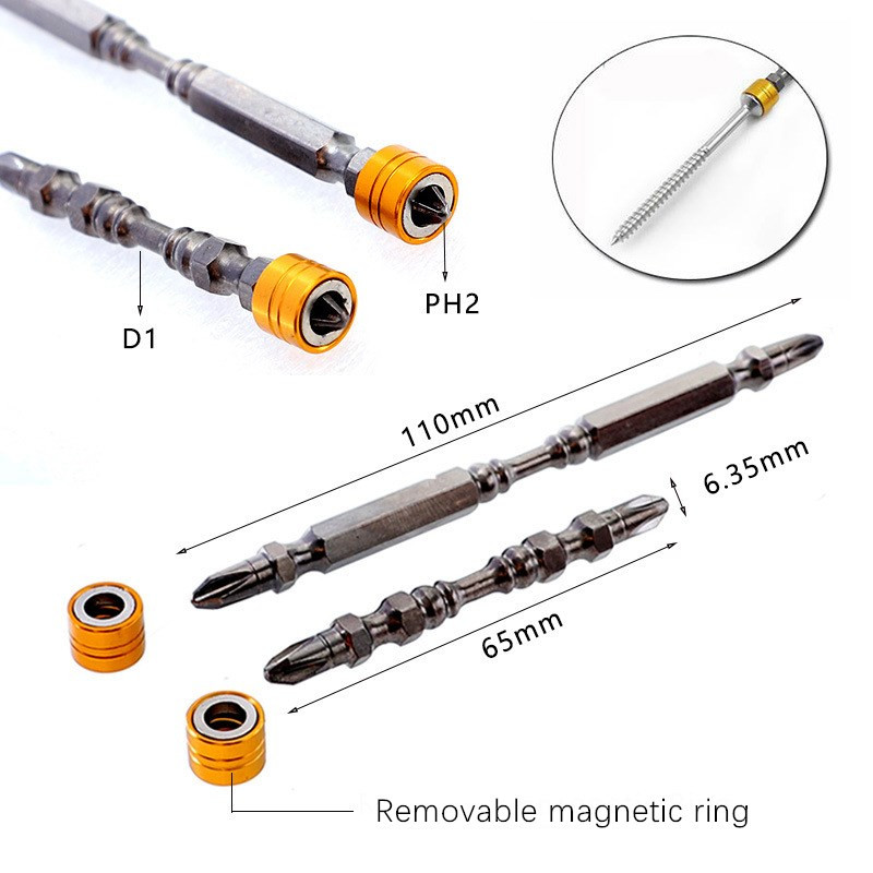 1kom magnetski odvijač, križni električni odvijač s dvostrukom glavom, magnetski nastavak pogodan je za bušenje zidnih vijaka