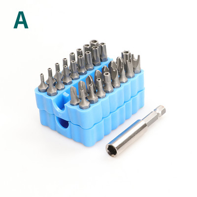 33 τμχ Σετ μύτες ασφαλείας με μαγνητική προέκταση θήκη μύτης Tamper Star Screwdriver Bits Bit Bit Quick Release