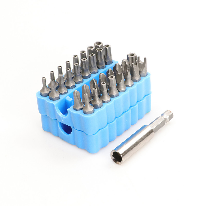 33 τμχ Σετ μύτες ασφαλείας με μαγνητική προέκταση θήκη μύτης Tamper Star Screwdriver Bits Bit Bit Quick Release