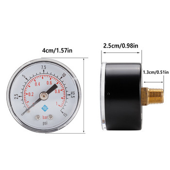 1 8-инчов резбован измервател на налягане Битов промишлен пневматичен въздухомер Механичен барометър от неръждаема стомана Тип 1