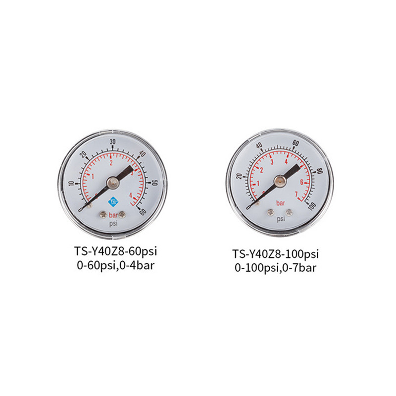 1 8 collu vītņots spiediena mērītājs, mājsaimniecības rūpnieciskais pneimatiskais gaisa mērītājs nerūsējošā tērauda mehāniskais barometrs, 1. tips