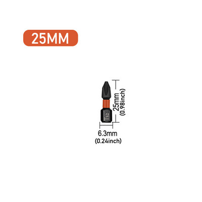 Magnetilise partiipea löögipeaga, tugeva ristiga PH2 suure kõvadusega kruvikeerajate komplekt 25/50/65/70/90/150 mm libisemisvastaste veekindlate otsikute komplekt