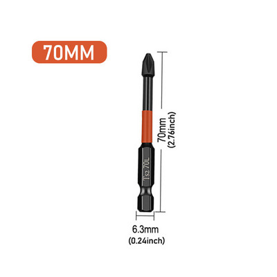 Magnetilise partiipea löögipeaga, tugeva ristiga PH2 suure kõvadusega kruvikeerajate komplekt 25/50/65/70/90/150 mm libisemisvastaste veekindlate otsikute komplekt