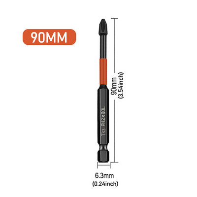 Magnetilise partiipea löögipeaga, tugeva ristiga PH2 suure kõvadusega kruvikeerajate komplekt 25/50/65/70/90/150 mm libisemisvastaste veekindlate otsikute komplekt