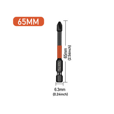 Magnetilise partiipea löögipeaga, tugeva ristiga PH2 suure kõvadusega kruvikeerajate komplekt 25/50/65/70/90/150 mm libisemisvastaste veekindlate otsikute komplekt