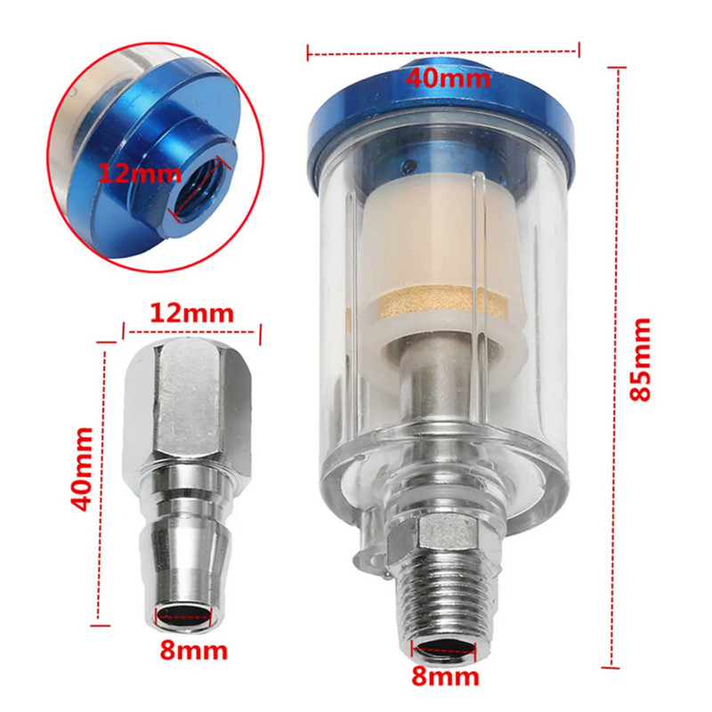 Set de filtru separator liniar aer ulei-apă 1/4 cu manometru pentru unealta pistol de pulverizare pentru compresor