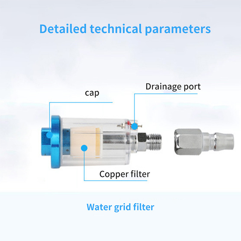 Set de filtru separator liniar aer ulei-apă 1/4 cu manometru pentru unealta pistol de pulverizare pentru compresor