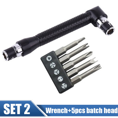 Csavarhúzó és bitkészlet L alakú 1/4 hüvelykes hatlapfejű csavarkulcs Duplafejű fogantyú belső kereszt Új hárompontos csavarhúzó bitek