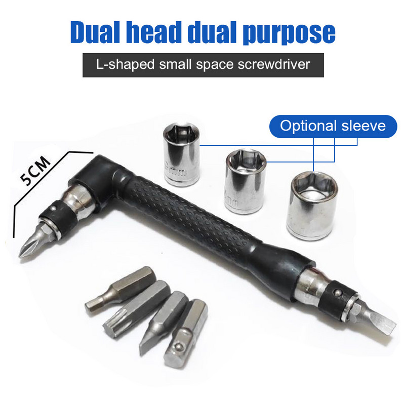 Csavarhúzó és bitkészlet L alakú 1/4 hüvelykes hatlapfejű csavarkulcs Duplafejű fogantyú belső kereszt Új hárompontos csavarhúzó bitek