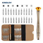 KINDLOV Mini set de șurubelnițe de precizie 25 în 1 Biți de șuruburi Torx Phillips Kit de instrumente de reparare pentru deschidere pentru ochelari iPhone, ceas, laptop