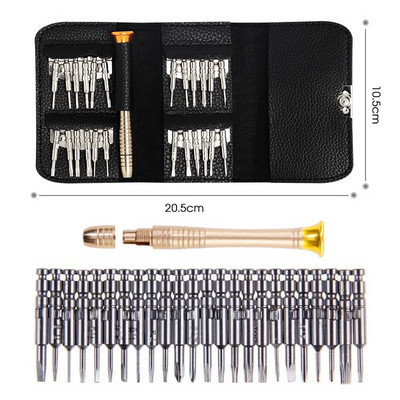 KINDLOV Mini set de șurubelnițe de precizie 25 în 1 Biți de șuruburi Torx Phillips Kit de instrumente de reparare pentru deschidere pentru ochelari iPhone, ceas, laptop