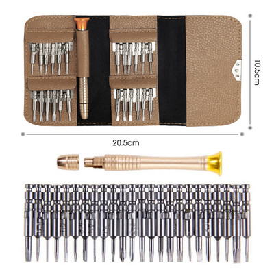 KINDLOV Mini set de șurubelnițe de precizie 25 în 1 Biți de șuruburi Torx Phillips Kit de instrumente de reparare pentru deschidere pentru ochelari iPhone, ceas, laptop