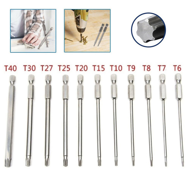 1 tk magnetpeaga Torx kruvikeeraja otsik 100 mm turvavõltsimiskindel Star kruvikeeraja otsik elektrilise kruvikeeraja käe jaoks