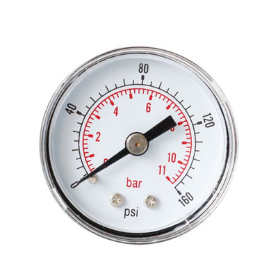 Spiediena mērītājs 40 mm 1/8 BSPT aizmugurējā aizmugure 15-300 PSI un stienis gaisa gāzei, degvielai