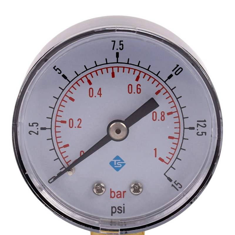 2X 0-1Bar 50Mm Manometru apă 1/4 inch NPT Filet Manometru TS-50-15Psi