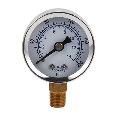 Ts-40-14 Bar 0-200 Psi 0-14 Bar Μανόμετρο πίεσης 1/8 Αρσενικό Npt Μανόμετρο Αεροσυμπιεστής Υδραυλικό Μανόμετρο κενού