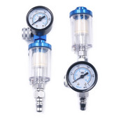 Manometru aer cu manometru cu scară duală și separator de apă ulei-metal