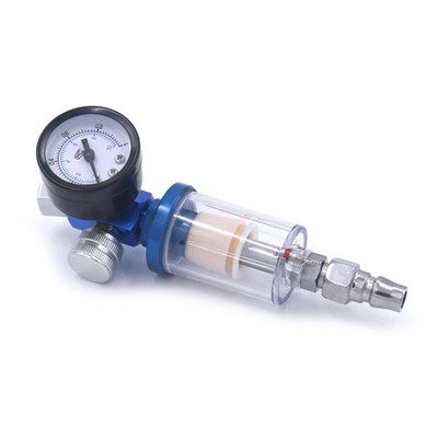 Manometru aer cu manometru cu scară duală și separator de apă ulei-metal