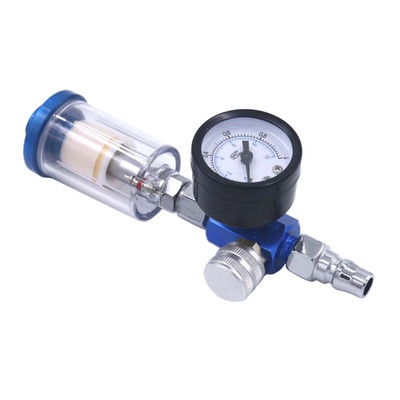 Manometru aer cu manometru cu scară duală și separator de apă ulei-metal