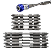 S2 PH2 skrūvgriežu komplekts 65 mm/100 mm magnētiskā skrūvgrieža uzgalis 1/4 collu sešstūra kāta skrūvgriezis, dubultā galva elektriskajai urbjmašīnai