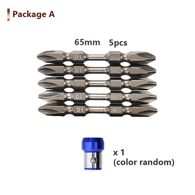 S2 PH2 skrūvgriežu komplekts 65 mm/100 mm magnētiskā skrūvgrieža uzgalis 1/4 collu sešstūra kāta skrūvgriezis, dubultā galva elektriskajai urbjmašīnai