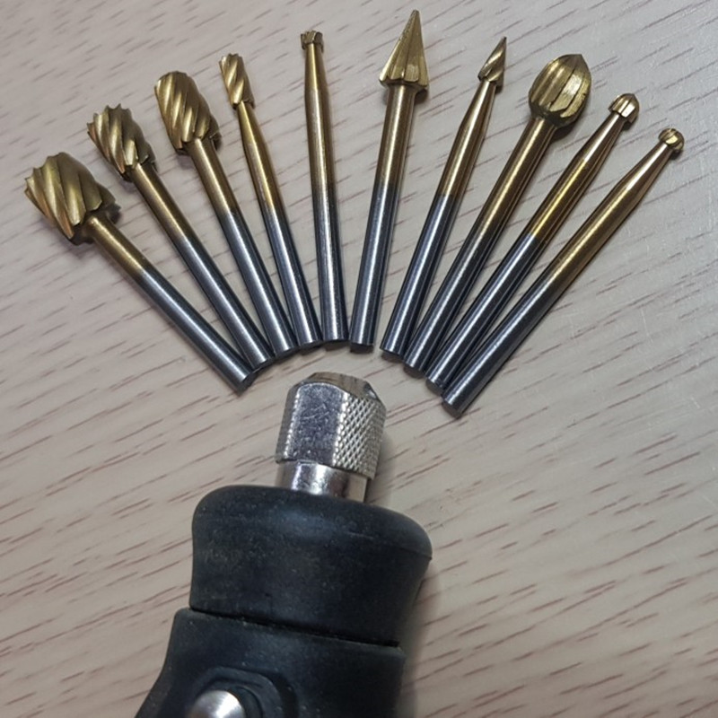 10db titán Dremel maró fa forgó maró rotációs reszelő famegmunkáló faragó kés gravírozó szerszám