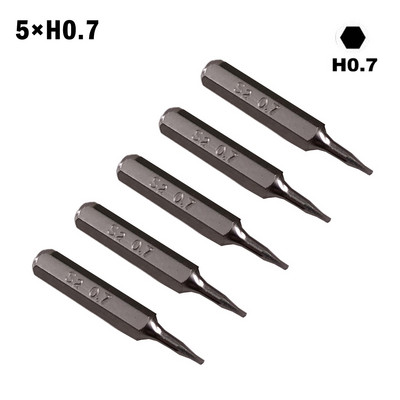5 vnt Atsuktuvo antgalis H4×28mm Mažo šešiakampio atsuktuvo antgalis H0,7 H0,9 H1,5 H2 H3 H4 4 mm šešiakampio koto baldų pramonės varžtų įranga