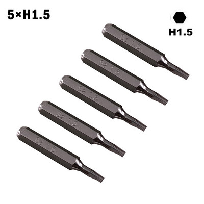 5 vnt Atsuktuvo antgalis H4×28mm Mažo šešiakampio atsuktuvo antgalis H0,7 H0,9 H1,5 H2 H3 H4 4 mm šešiakampio koto baldų pramonės varžtų įranga