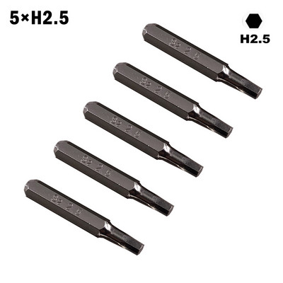 5 vnt Atsuktuvo antgalis H4×28mm Mažo šešiakampio atsuktuvo antgalis H0,7 H0,9 H1,5 H2 H3 H4 4 mm šešiakampio koto baldų pramonės varžtų įranga