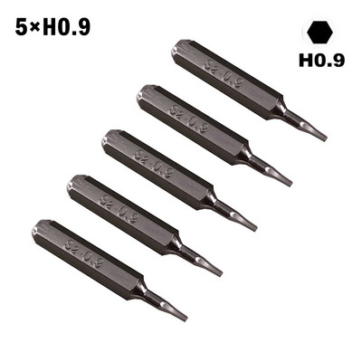 5 vnt Atsuktuvo antgalis H4×28mm Mažo šešiakampio atsuktuvo antgalis H0,7 H0,9 H1,5 H2 H3 H4 4 mm šešiakampio koto baldų pramonės varžtų įranga