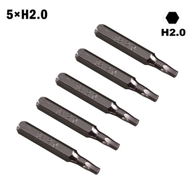 5 vnt Atsuktuvo antgalis H4×28mm Mažo šešiakampio atsuktuvo antgalis H0,7 H0,9 H1,5 H2 H3 H4 4 mm šešiakampio koto baldų pramonės varžtų įranga