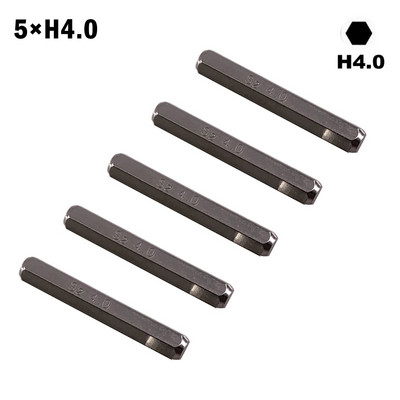 5 vnt Atsuktuvo antgalis H4×28mm Mažo šešiakampio atsuktuvo antgalis H0,7 H0,9 H1,5 H2 H3 H4 4 mm šešiakampio koto baldų pramonės varžtų įranga