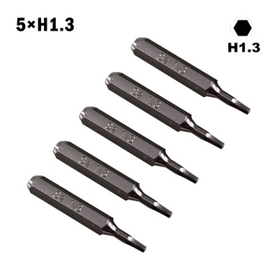 5 vnt Atsuktuvo antgalis H4×28mm Mažo šešiakampio atsuktuvo antgalis H0,7 H0,9 H1,5 H2 H3 H4 4 mm šešiakampio koto baldų pramonės varžtų įranga