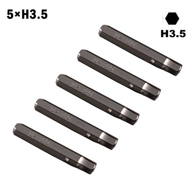 5 vnt Atsuktuvo antgalis H4×28mm Mažo šešiakampio atsuktuvo antgalis H0,7 H0,9 H1,5 H2 H3 H4 4 mm šešiakampio koto baldų pramonės varžtų įranga