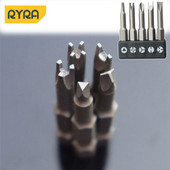 5 db 50 mm-es csavarhúzó készlet 6,35 interfész U-alakú Y-típusú háromszög belső kereszt kéziszerszámok hárompontos csavarhúzó bit szerszámok