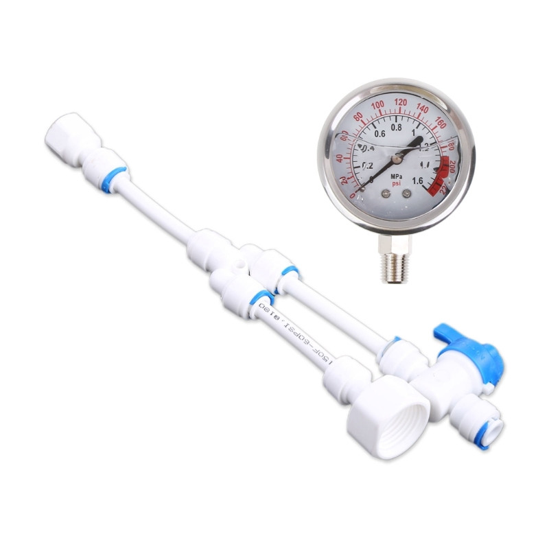 2-in1 veepuhastaja kraan torud rõhumõõturi testmõõtur 0-1,6 MPA vibratsioonivastane