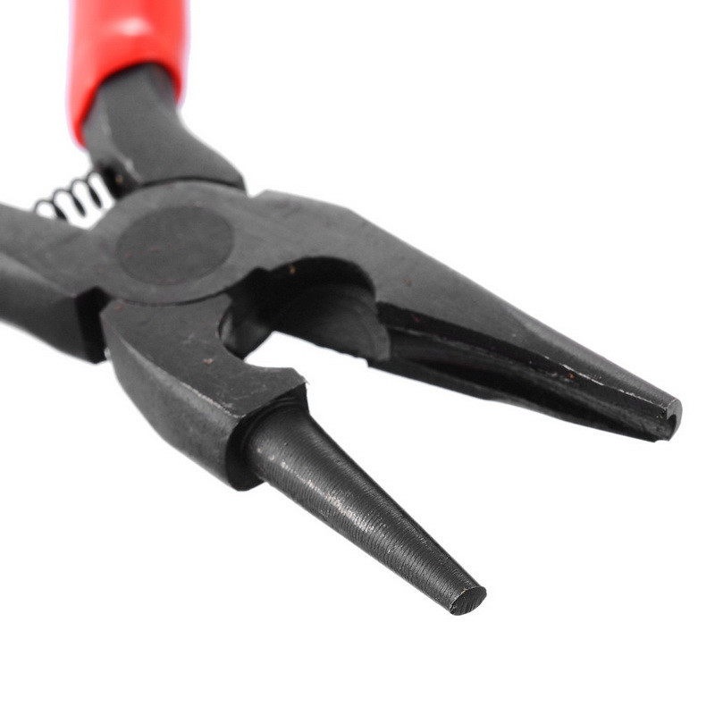 Clește de tăiere Clește concav Instrument de bijuterii pentru margele 12,5 cm (4-7/8"), roșu, mâner mic, inel răsucit Clește de tăiat ascuțit 1 buc