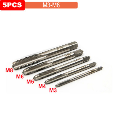 Reguleeritava hõbedase T-käepidemega põrkkraanihoidiku mutrivõti koos 5 tk M3-M8 3 mm-8 mm masina kruvikeermega meeterpistikuga T-kujuline kraan