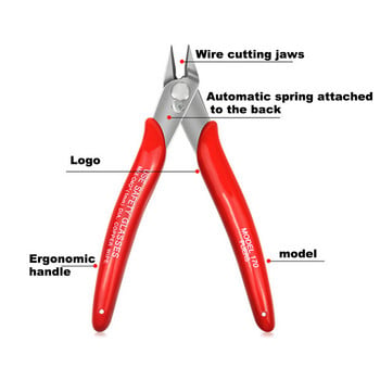 170 Клещи за рязане на тел Практично рязане на тел и кабел Клещи с плосък нос Направи си сам Тример Скосена резачка Червени ръчни инструменти