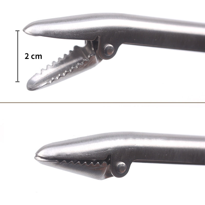 Daudzfunkcionālas, garas roktura knaibles nerūsējošā tērauda āķa noņemšanas skavas spailes, zivju dubļu pacēlāji dažādi piederumi savācējs rokas rīks