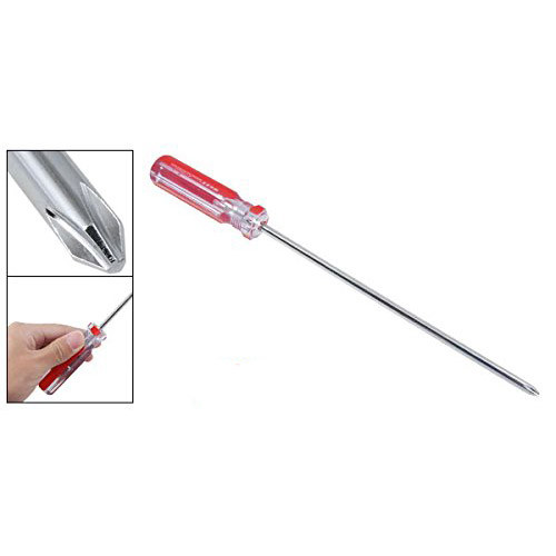 Karsts 6 mm Philips uzgalis, gara asmens skrūvgriezis, rokas rīks, sarkans + caurspīdīgs