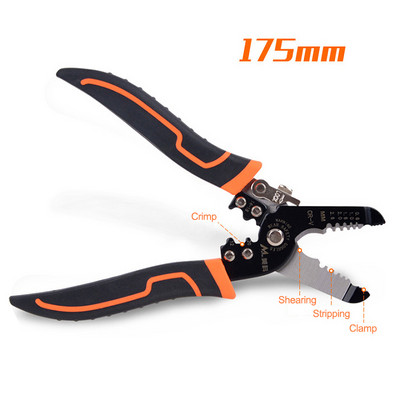 175 mm eemaldamine pressimistangid Traadieemaldaja Multifunktsionaalne rõngaspurustus Elektrik Koorimine Võrgukaabli eemaldaja Tööriistad