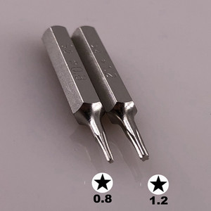 3/25 colių (4 mm) bitų Torx atsuktuvas T1 T2 T3 T4 T5 T6 T8 T9 T10 PH000 Pentalobe 0.8/1.2 skirtas Macbook Air Pro iphone