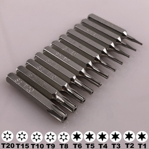 3/25 colių (4 mm) bitų Torx atsuktuvas T1 T2 T3 T4 T5 T6 T8 T9 T10 PH000 Pentalobe 0.8/1.2 skirtas Macbook Air Pro iphone