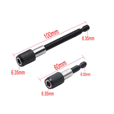Μαγνητικό κατσαβίδι 1/4 ιντσών επέκτασης ράβδου κεφαλής Μαγνητικό κατσαβίδι Μοχλός γρήγορης μεταφοράς αυτοασφαλιζόμενη ράβδο προέκτασης 60/100/150 mm Εργαλεία χειρός